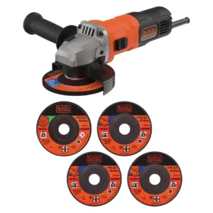 Black + Decker 115mm Angle Grinder & 5 Cutting Discs - 710W