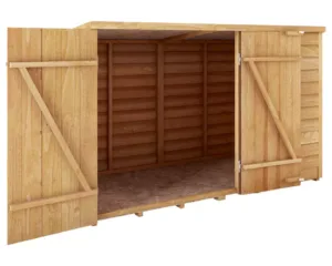 Mercia Overlap Windowless Pent Bike Store - 3 x 6ft