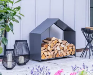 Ivyline Outdoor House Zinc Log Storage