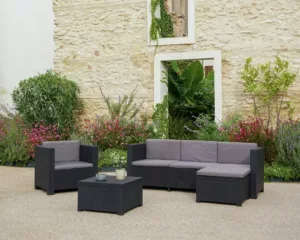 Shaf Manhattan 4 Seater Rattan Effect Garden Sofa Set - Grey