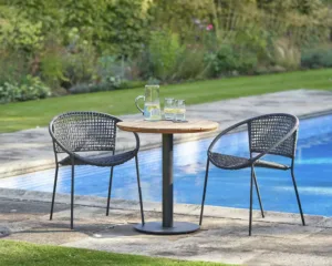 Pacific Dakota 2Seater Rattan Effect Garden Bistro Set-Black