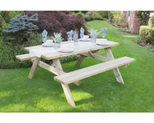 Forest Garden 8 Seater Wooden Rectangular Picnic Table
