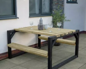 Forest Garden 4 Seater Wooden Garden Picnic Table - Natural