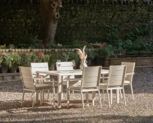 Pacific Aruba 6 Seater Metal Patio Set - Grey