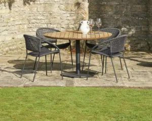 Pacific Dakota 4 Seater Rattan Effect Patio Set - Black