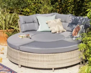 Argos Home Saturn 8 Seater Rattan Garden Sofa Set - Grey